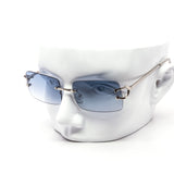 12 Pack: Rimless Rounded Rectangle Gradient Lens Wholesale Sunglasses