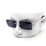 12 Pack: Rimless Rounded Rectangle Gradient Lens Wholesale Sunglasses