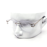 12 Pack: Rimless Rounded Rectangle Clear Lens Wholesale Eyeglasses