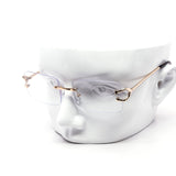 12 Pack: Rimless Rounded Rectangle Clear Lens Wholesale Eyeglasses