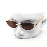 12 Pack: Skinny Teardrop Rimless Metal Wholesale Sunglasses