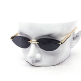 12 Pack: Skinny Teardrop Rimless Metal Wholesale Sunglasses