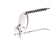 12 Pack: Skinny Teardrop Rimless Metal Wholesale Sunglasses