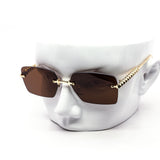 12 Pack: Prism Temple Rimless Square Wholesale Sunglasses