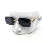 12 Pack: Prism Temple Rimless Square Wholesale Sunglasses