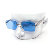 12 Pack: Prism Temple Rimless Square Wholesale Sunglasses