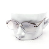 12 Pack: Prism Temple Rimless Square Wholesale Sunglasses