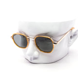 12 Pack: Rounded Hexagon Layered Metal Style Wholesale Sunglasses