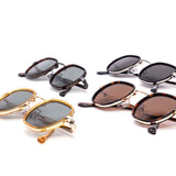 12 Pack: Rounded Hexagon Layered Metal Style Wholesale Sunglasses
