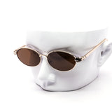 12 Pack: High Fashion Oval Metal Leopard Accent Wholesale Sunglasses