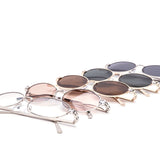 12 Pack: High Fashion Oval Metal Leopard Accent Wholesale Sunglasses