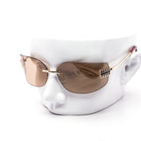 12 Pack: Oversized Rimless Wrap Luxe Wholesale Sunglasses