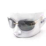 12 Pack: Oversized Rimless Wrap Luxe Wholesale Sunglasses