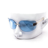12 Pack: Oversized Rimless Wrap Luxe Wholesale Sunglasses