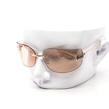 12 Pack: Oversized Rimless Wrap Luxe Wholesale Sunglasses