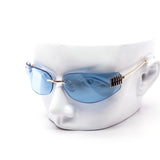 12 Pack: Slim Rimless Wrap Luxe Wholesale Sunglasses