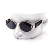 12 Pack: Oval Metal Chunk Temple Wholesale Sunglasses