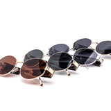 12 Pack: Oval Metal Chunk Temple Wholesale Sunglasses