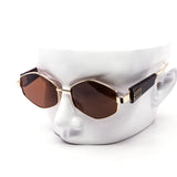 12 Pack: Metal Hexagon Chunk Temple Wholesale Sunglasses