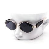 12 Pack: Metal Hexagon Chunk Temple Wholesale Sunglasses