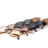 12 Pack: Oversized Retro Round Metal Turtle Mix Wholesale Sunglasses