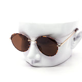 12 Pack: Retro Tortoise Round Metal Wholesale Sunglasses
