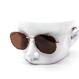 12 Pack: Retro Squared Round Tortoise Metal Wholesale Sunglasses