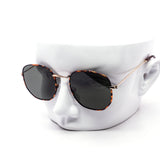 12 Pack: Retro Squared Round Tortoise Metal Wholesale Sunglasses