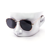 12 Pack: Retro Squared Round Tortoise Metal Wholesale Sunglasses