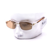 12 Pack: Cuff Link Rimless Rectangle Wholesale Sunglasses