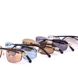 12 Pack: Cuff Link Rimless Rectangle Wholesale Sunglasses