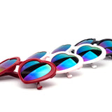 12 Pack: Rainbow Mirror Bubble Heart Wholesale Sunglasses