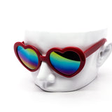 12 Pack: Rainbow Mirror Bubble Heart Wholesale Sunglasses
