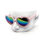12 Pack: Rainbow Mirror Bubble Heart Wholesale Sunglasses