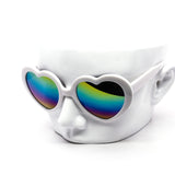 12 Pack: Rainbow Mirror Bubble Heart Wholesale Sunglasses