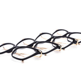 12 Pack: All Black Gold Cat Eye Clear Wholesale Eyeglasses
