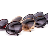 12 Pack: Modern Classy Oversized Round Gold Accent Wholesale Sunglasses