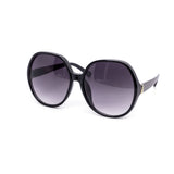 12 Pack: Modern Classy Oversized Round Gold Accent Wholesale Sunglasses