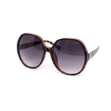 12 Pack: Modern Classy Oversized Round Gold Accent Wholesale Sunglasses