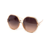 12 Pack: Modern Classy Oversized Round Gold Accent Wholesale Sunglasses