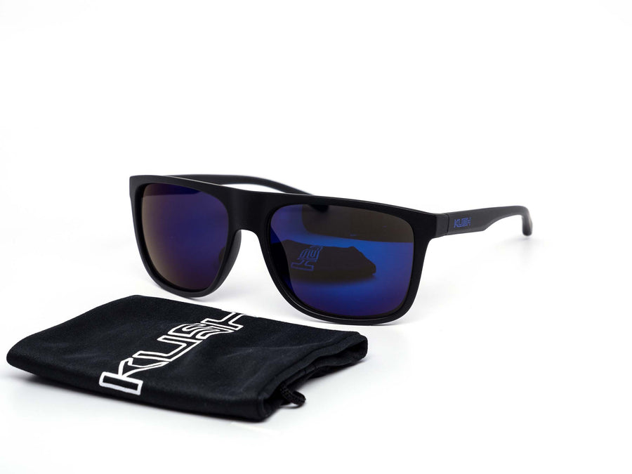 12 Pack: Kush Rebel Laser Etched Logo All Black Mirror Wholesale Sunglasses