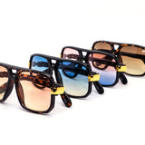 12 Pack: Retro Big Boss Aviator Duo-tone Wholesale Sunglasses