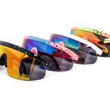 12 Pack: Kush Classy Splatter Sports Shield Burnt Mirror Wholesale Sunglasses