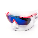 12 Pack: Kush Classy Splatter Sports Shield Burnt Mirror Wholesale Sunglasses