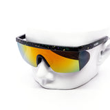 12 Pack: Kush Classy Splatter Sports Shield Burnt Mirror Wholesale Sunglasses