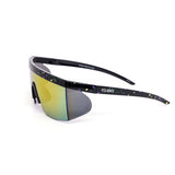 12 Pack: Kush Classy Splatter Sports Shield Burnt Mirror Wholesale Sunglasses