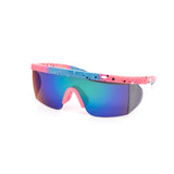 12 Pack: Kush Classy Splatter Sports Shield Burnt Mirror Wholesale Sunglasses