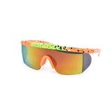 12 Pack: Kush Classy Splatter Sports Shield Burnt Mirror Wholesale Sunglasses