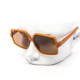 12 Pack: Modern Classy Oversized Trapezoid Gold Accent Wholesale Sunglasses