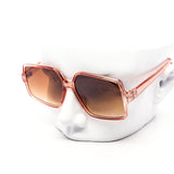 12 Pack: Modern Classy Oversized Trapezoid Gold Accent Wholesale Sunglasses